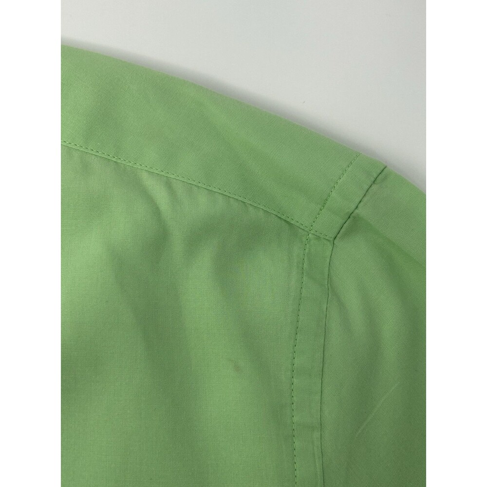 Tommy Hilfiger City Poplin Slim Lime Green Short Sleeve Shirt Mens XXL - Picture 9 of 10